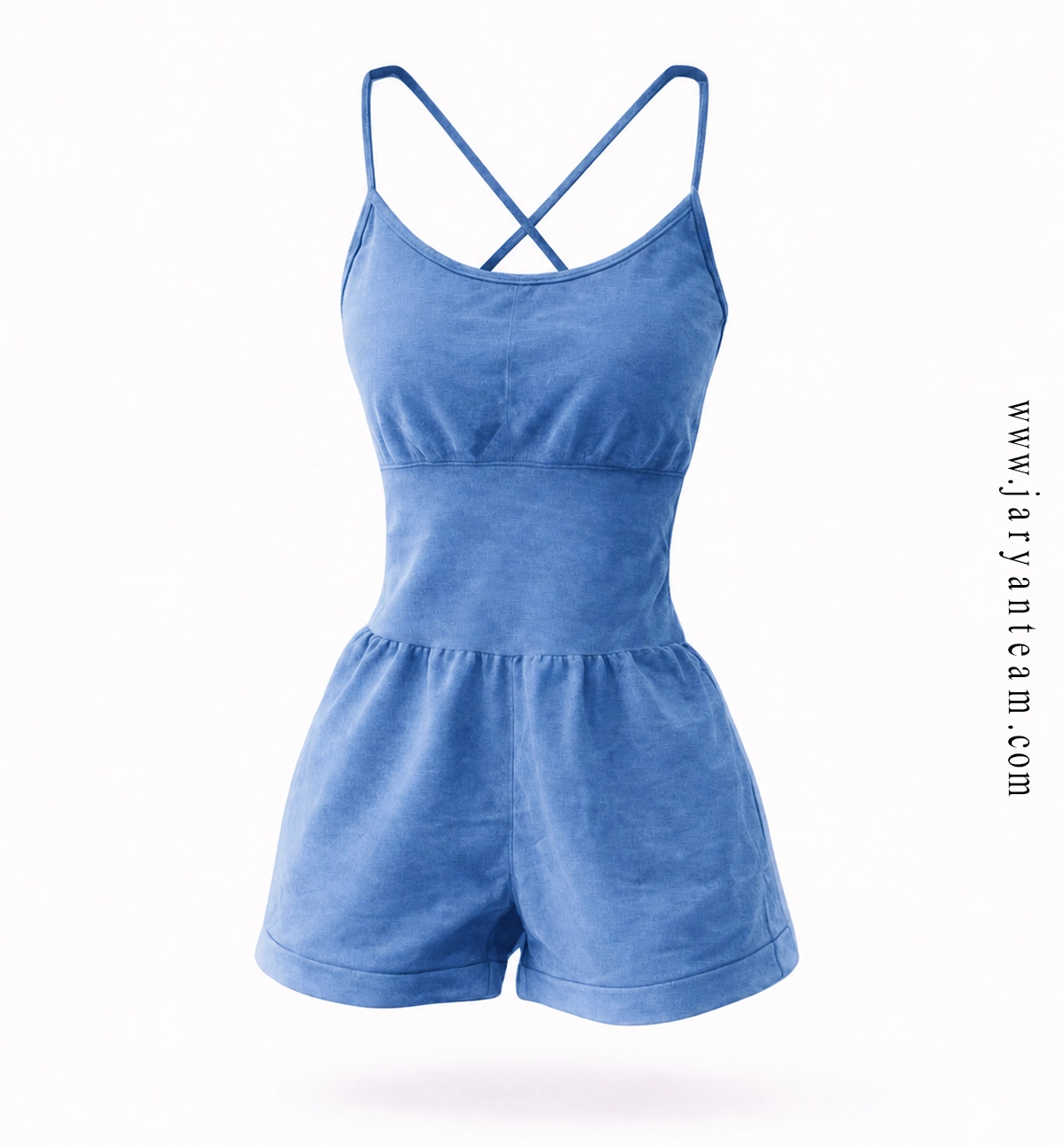 jaryan-seamless-women-short-romper-front-bluesky اورال شورتکی سیملس زنانه جریان رنگ سرخابی با کمر گنی و کاپ متحرک