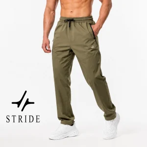 شلوار ورزشی مردانه راسته جریان مدل STRIDE رنگ سبز زیتونی