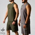 ست رکابی و شلوارک ورزشی مردانه جریان مدل PAVA