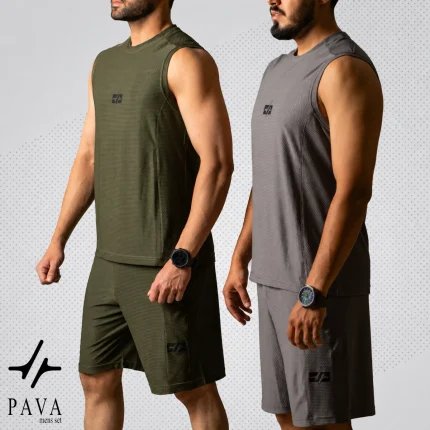 ست رکابی و شلوارک ورزشی مردانه جریان مدل PAVA