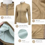 نمای نزدیک داخل کرکی پارچه و دوخت هلالی سویشرت زنانه CURVE FIT