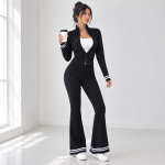 نمای جلو ست سویشرت و شلوار بوتکات FALL CHIC زنانه در رنگ مشکی